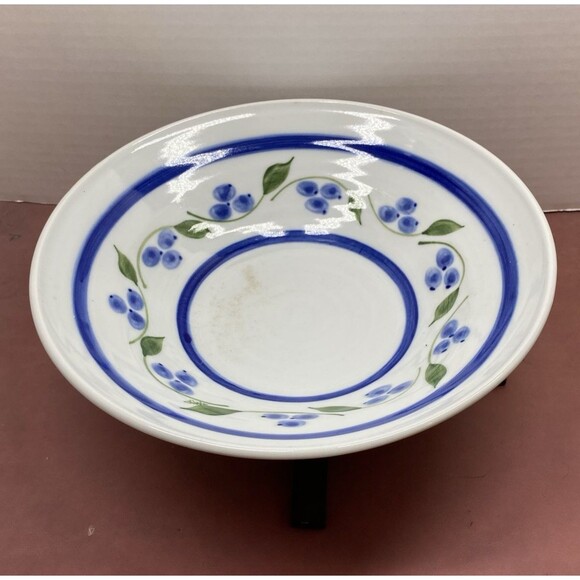 Vintage Sheepscot River Pottery Maine Made Blueberry Serving Bowl Farmhouse READ - Picture 4 of 12